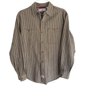 Signature by Levi Strauss - Brown & Slate Blue Stripped Button Down